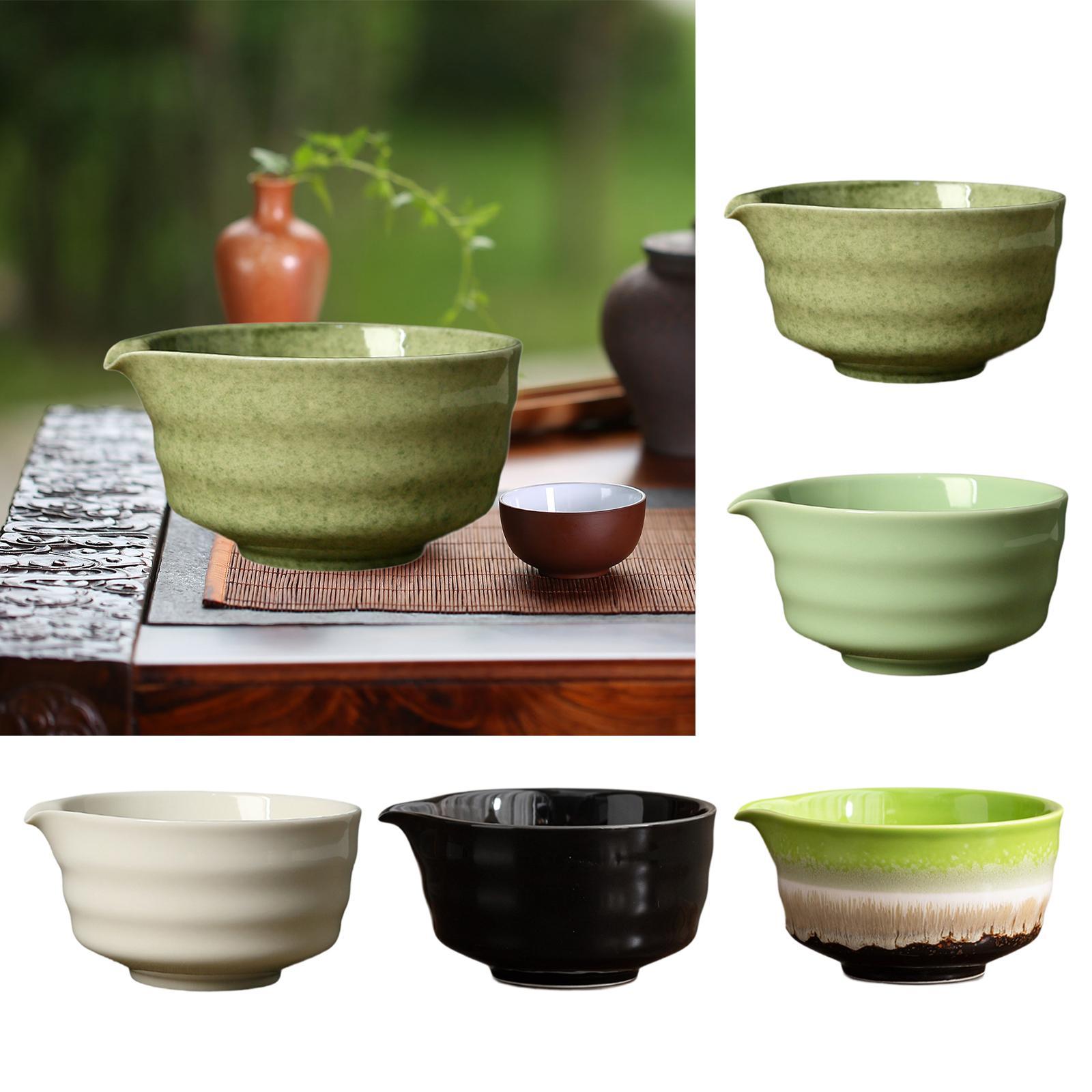 Japanese Tea - Cuenco de cerámica Matcha con boquilla,