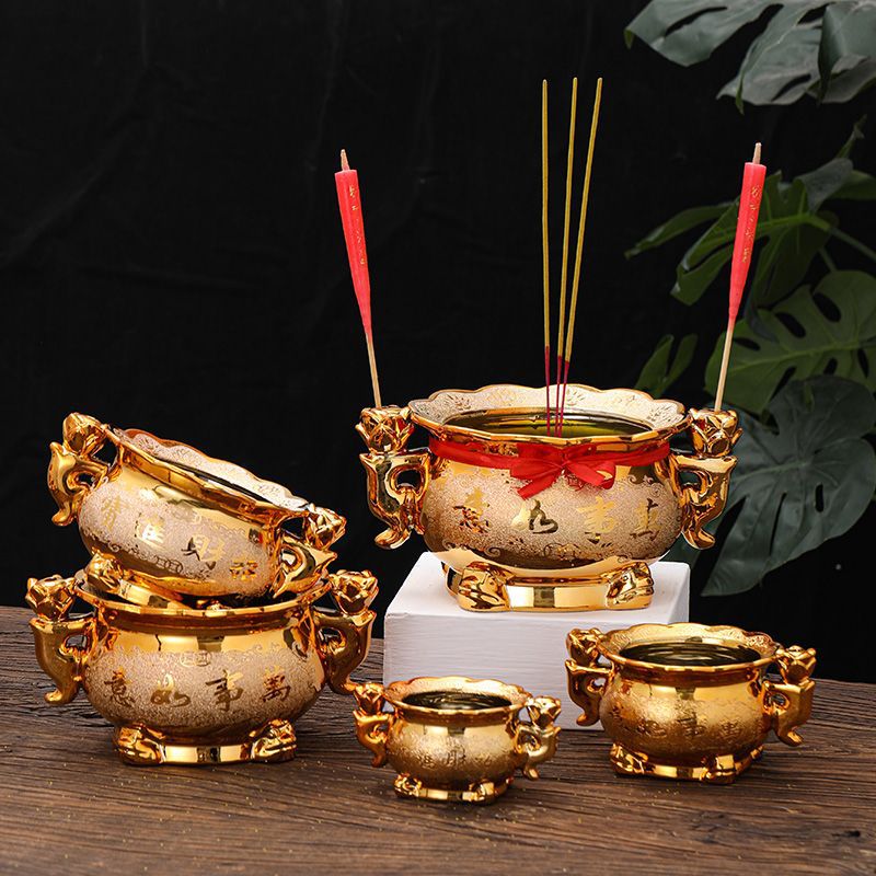 Incense Holder - Quemador de incienso de cerámica dorada